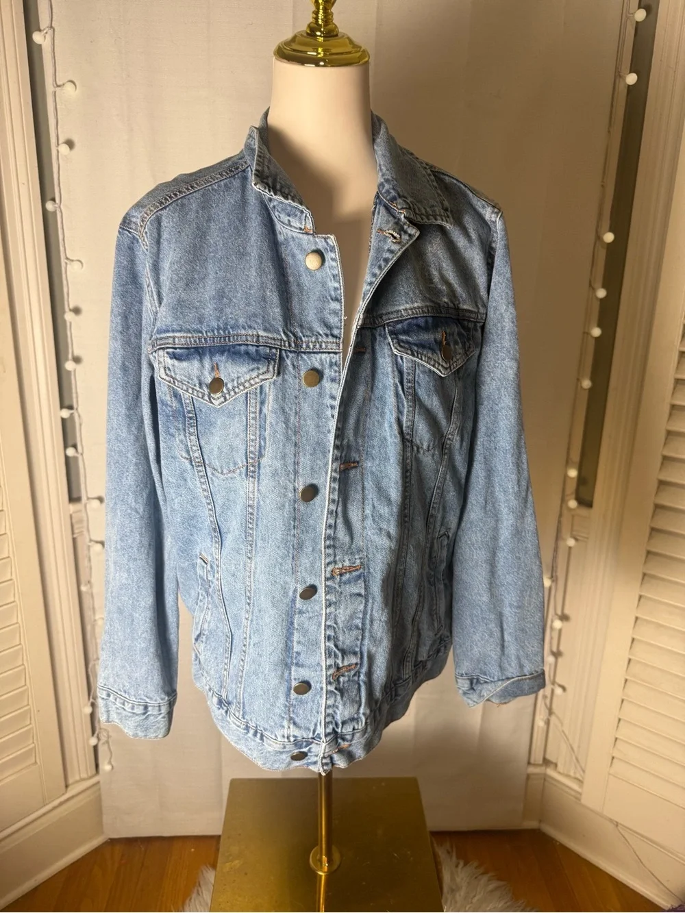 Monopoly Denim Jacket Medium Graffiti Money Graphic Jean Jacket Streetwear